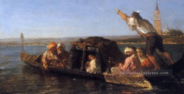Sur le vénitien Lagoon Barbizon Felix Ziem Peinture à l'huile